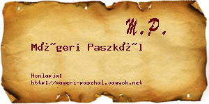 Mágeri Paszkál névjegykártya